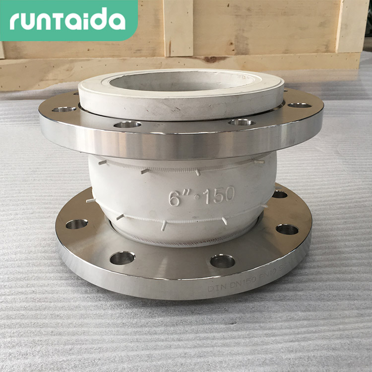 潤泰達-白色食品級橡膠伸縮接頭衛生級橡膠軟接頭橡膠膨脹節(jiē)